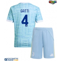 Otroški Nogometni dresi Juventus Federico Gatti #4 Gostujoči 2025-26 Kratek Rokav (+ Kratke hlače)